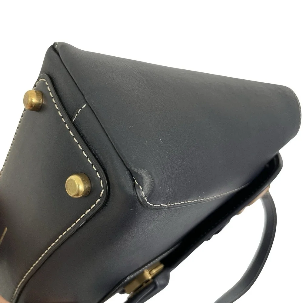 COACH 1941 Courier‎ Tea Rose Glovetanned Leather Satchel Carryall 88348 Navy Bag